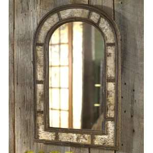   Natural Birch & Rattan Mirror with Arch Top