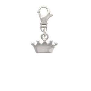  Small Smooth Crown Silver Plated Clip on Charm [Jewelry 