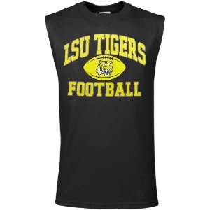  LSU Tigers Black Old School Football Sleeveless T shirt 