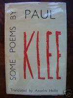 RARE Some Poems by Paul Klee FIRST EDITION HC DJ 1962  
