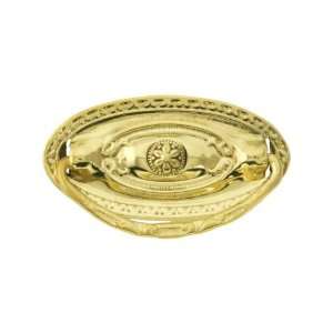   Colonial Revival Style Single Post Pull in Unlacquered Brass. Home