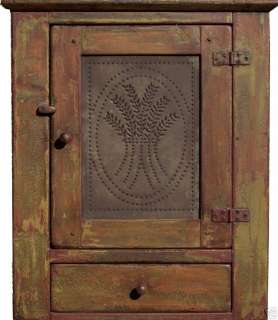   DISTRESSED HANGING COUNTRY PINE PIE SAFE WALL CABINET CUPBOARD PINE
