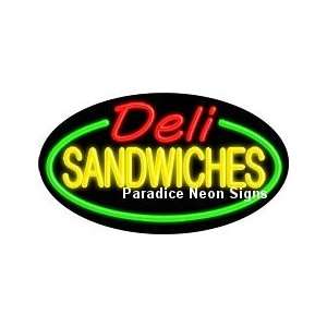  Flashing Deli Sandwiches Neon Sign (Oval): Sports 