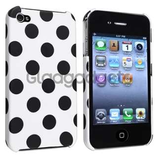 White Polka Dot Case+Privacy Filter Screen Protector Guard For Apple 