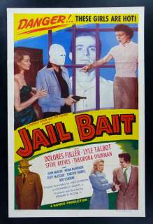 JAIL BAIT * 1SH ORIG MOVIE POSTER BAD GIRL 1954 ED WOOD  