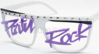   LMFAO Retro Celebrity Glasses Sunglasses Wayfarer Puprle White  