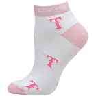 Texas Rangers Ladies White Pink Allover Team Logo Ankle Socks