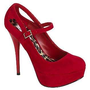 Womens Olwyn Velvet Flower Mary Jane   Red  Qupid Shoes Womens Dress 