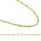 Showman Jewels Solid 14k Yellow Gold Singapore Twist Chain Necklace 