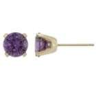 Purple Cubic Zirconia Earrings Studs  