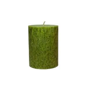  3 x 4 Crystalized Green Pillar Candle Set of 4