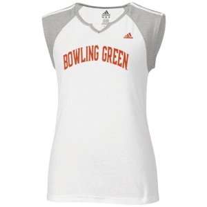  Bowling Green State Falcons Ladies White Superfont Raglan T shirt 