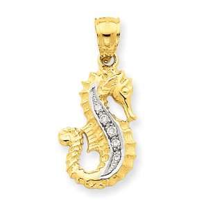  14k Diamond Seahorse Pendant Jewelry