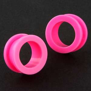 Acrylic Pink Ear Flesh Tunnel Plugs Gauges (Pick Size)  