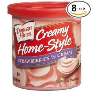 Duncan Hines Creamy Home Style Frosting, Strawberry n Cream,16 Ounce 