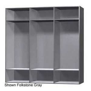   45 X 18 X 72 Solid Plastic Locker 3 Wide Cubbie Cream 