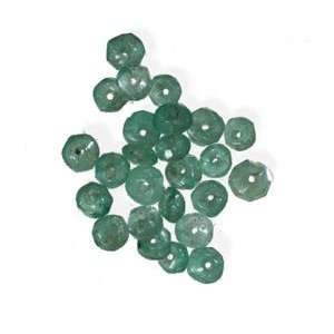  24 Emerald Faceted Beads 2mm 3mm Tiny Brazilian Genuine Emerald 