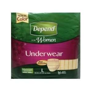 Depend For Women Underwear, Maximum Absorbency, Large Size, Soft Peach 
