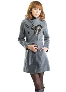 FREE SHIPPING NEW Women Wool Coat Lady Trench Winter Coat Long Jacket 