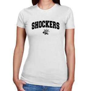  Wichita State Shockers Ladies White Logo Arch Slim Fit T 