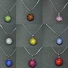   Silver Swarovski Crystal Disco Ball Sterling Necklace Studs+Gift Box