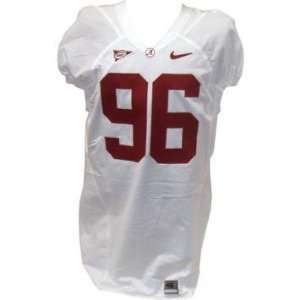  Daniel Wood #96 Alabama Game Issued White Football Jersey 
