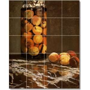 Claude Monet Fruit Vegetables Kitchen Tile Mural 10  17x21.25 using 