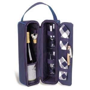  Picnic At Ascot 133ADB Adventurer Wine Carrier For 2 (Navy 