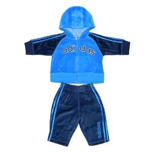  2 PIECE SET: Infant / Toddler Boys Adidas Velvet Tracksuit 