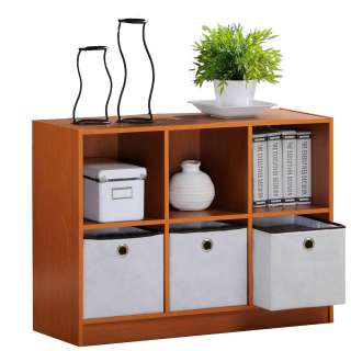 Furinno 3 Tier Storage Shelves Cabinet Bookcase Bookshelves 3 Bin Type 