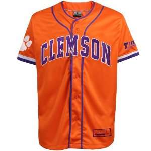  Clemson Tigers Orange Strike Zone Baseball Jersey: Sports & Outdoors