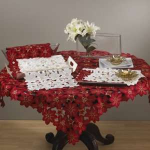  Flor De Navidad Burgundy Tablecloth Case Pack 49: Home 