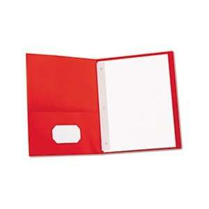  Two Pocket Portfolios w/Tang Fasteners, 11 x 8 1/2, Red 
