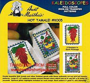 Hot Tamale Full Color Hot Iron Embroidery Transfers  