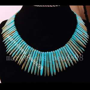 Elegant Turquoise Needle Beads Necklace Jewelry G0868  