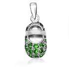   Jewelry May Birthstone Baby Shoe Charm Pendant Green Emerald Color CZ