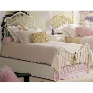  Lea Kids Spring Garden Twin Metal Bed Complete White   418 