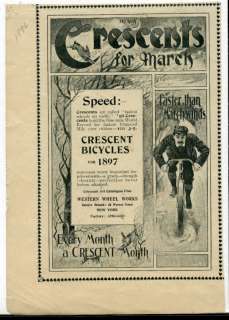 vintage 1896 Bicycle Sales Sheet Crescent Bikes March  