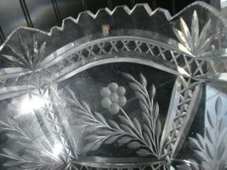   AMERICAN BRILLIANT CUT GLASS COMPOTE / FOOTED BOWL CHURCH BELL RING