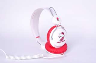 NEW COLOUD HELLO KITTY RED WHITE DJ HEADPHONES APPLE IPOD IPHONE MP3 