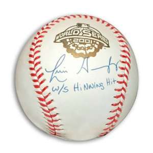 Luis Gonzalez Autographed 2001 World Series Baseball with WS Winning 