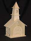 church birdhouse unfinished wood with cut outs on each side