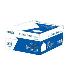  BAZIC #10 White Envelope w/ Gummed Closure (500/Box), Case 