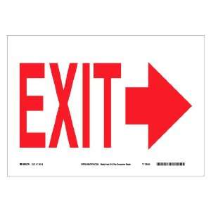   Red on White Color Sustainable Safety Sign, Legend Exit Arrow Right