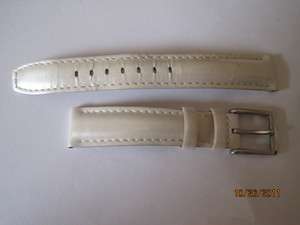   Metallic White Patent Leather 16mm Watch Strap Band 7 Inches  