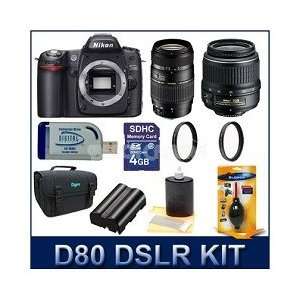  Nikon D80 DSLR Dual Lens (18 55 & 70 300) Ultimate Bundle 