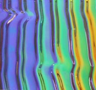 Dichroic glass COE 96 clear 4x4 rainbow 2 ripple  