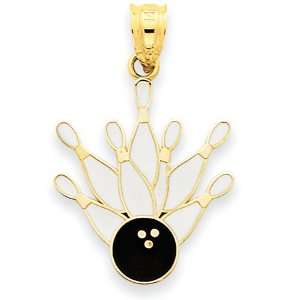  14k Goldy & Enamel 7 Pin & Bowling Ball Jewelry