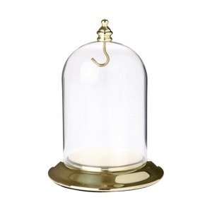  Glass Doll Dome with Brass Base with Brass Hook   3 x 4 