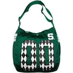 Michigan State Spartans Green Argyle Preppy Jersey Tote Bag:  